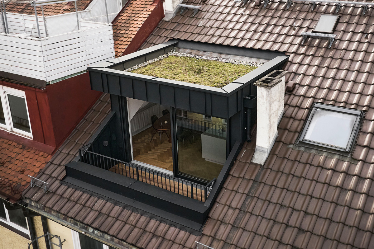 Dachgeschossausbau-Muenchen Dachgaube Balkon FV2 Architektur