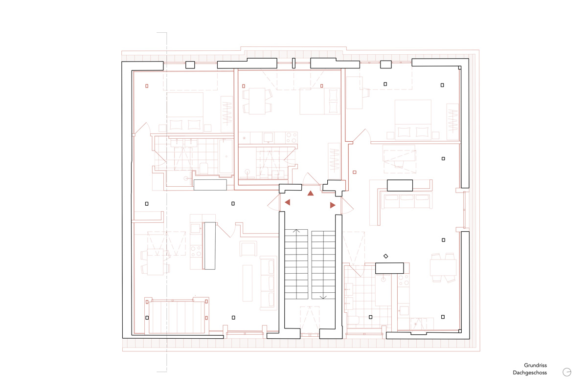 Dachgeschossausbau-Muenchen Grundriss FV2 Architektur