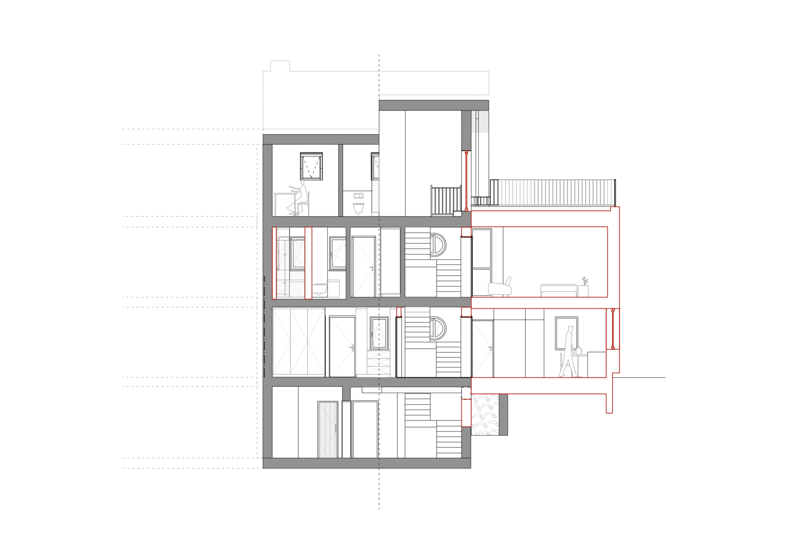 Doppelhaushälfte, Holzbauweise, Sanierung, Anbau