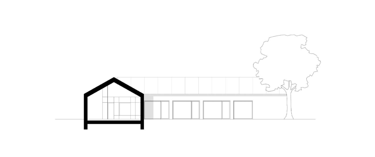 Einbauten, Bungalow, Neubau, Baukörperstudie