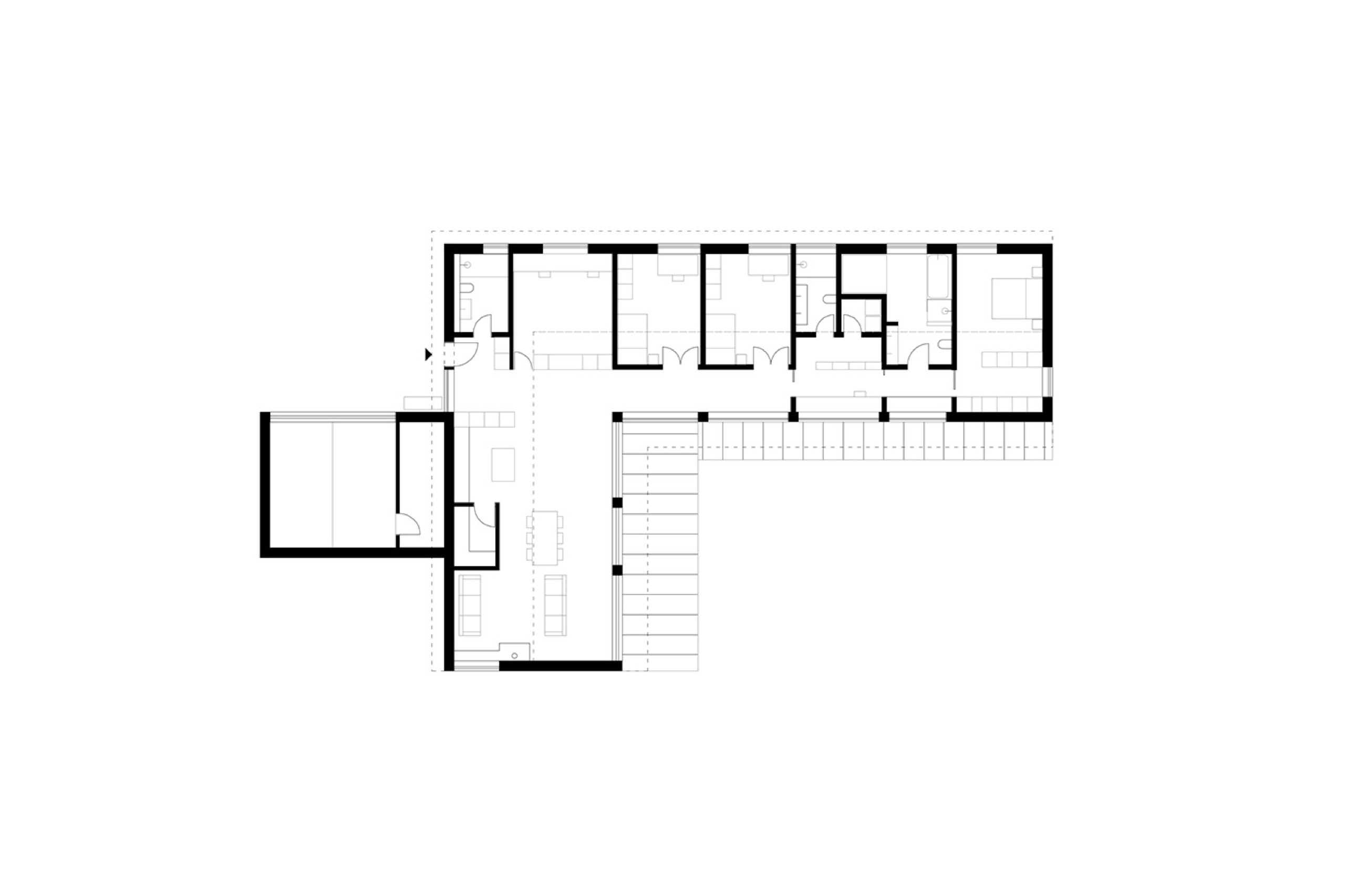 Einbauten, Bungalow, Neubau, Baukörperstudie