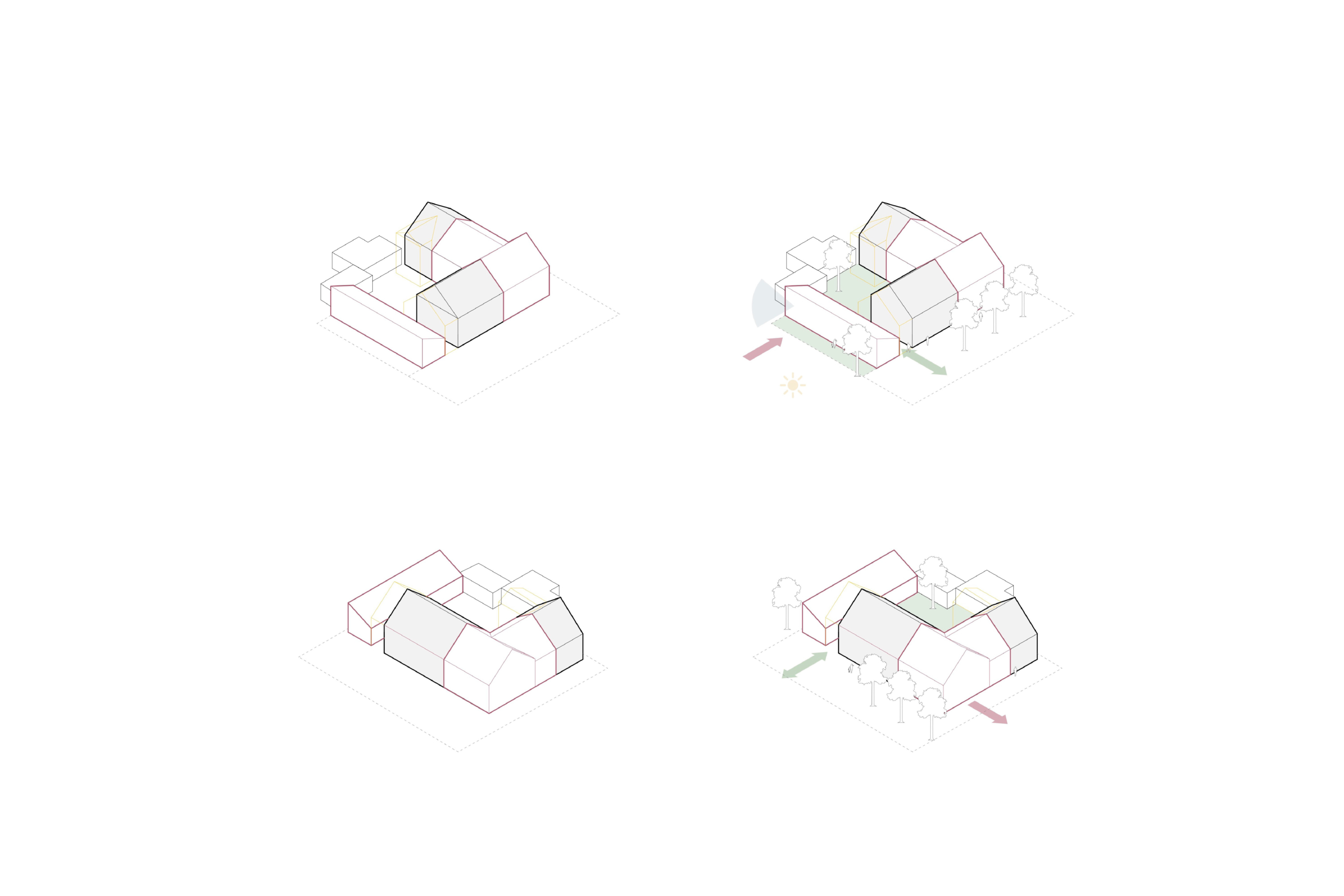 Wohnkonzept, Holzbauweise, Hof