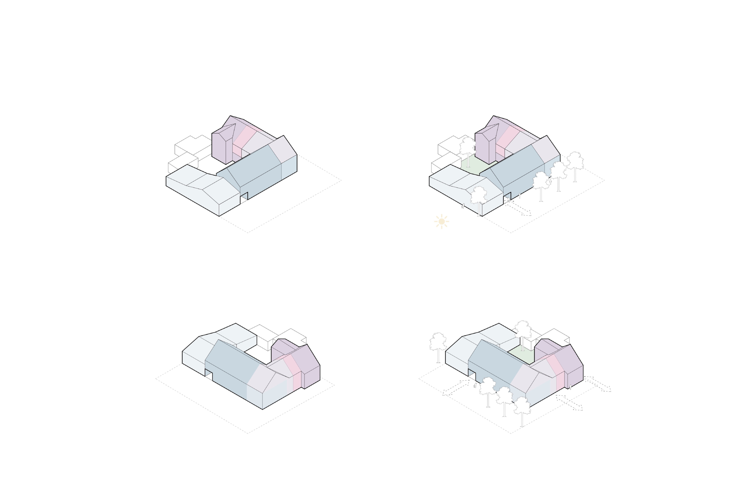 Wohnkonzept, Holzbauweise, Hof