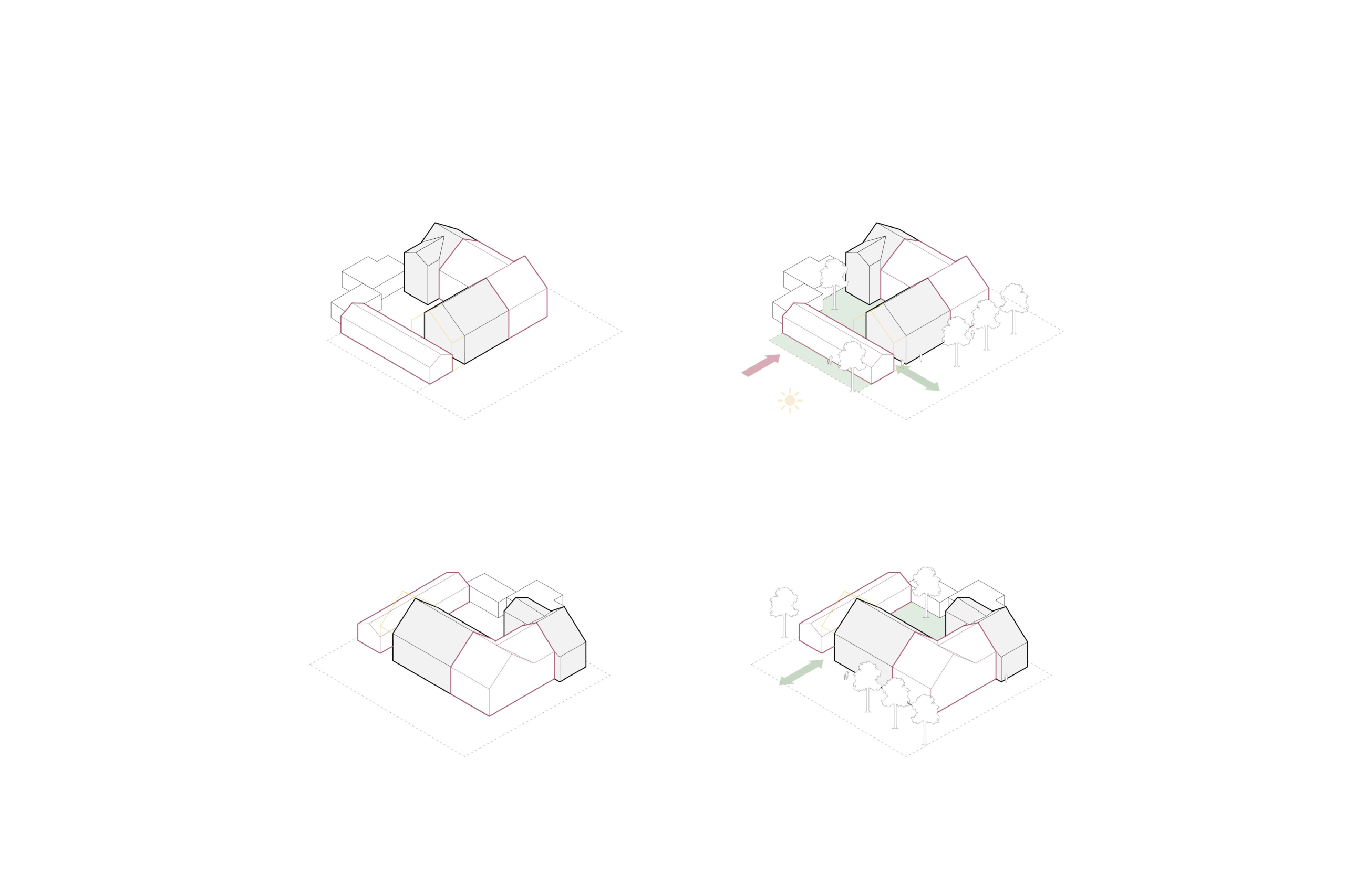 Wohnkonzept, Holzbauweise, Hof